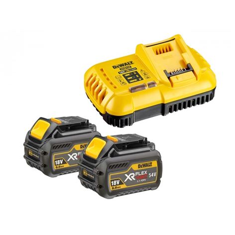 DEWALT - DCB118X2 ΣΕΤ 2 XR FLEXVOLT ΜΠΑΤΑΡΙΕΣ 54V 9.0AH LI-ION + ΦΟΡΤΙΣΤΗΣ