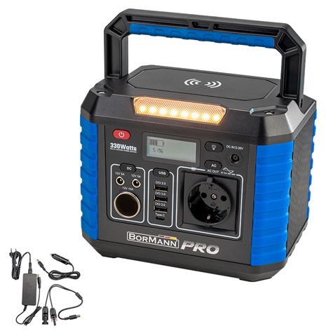 BORMANN Pro BBC5010 Power Station 330W, 288Wh/27000Mah, 12V/24V, Ac, Dc,Type C, Usb-A (065548)